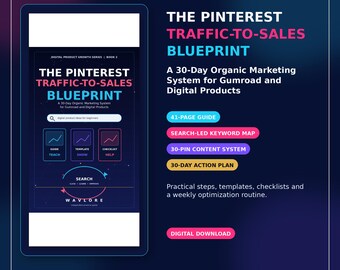 Guía de marketing de Pinterest para productos digitales, plan de tráfico de 30 días y libro electrónico de SEO en PDF