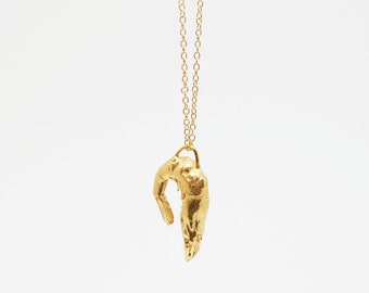 Gold plated shrimp necklace