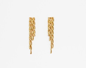 ART DECO gold-plated silver earrings