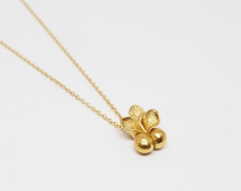 Golden fruit necklace
