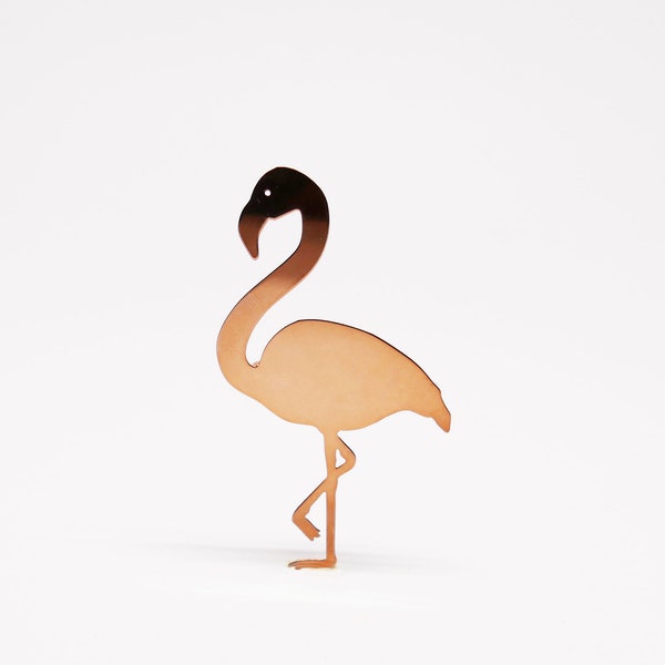 Broche plaquée or rose, Flamand rose