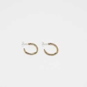 Mini bronze hoop earrings