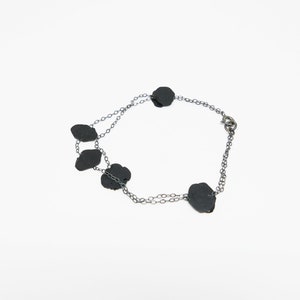CONFETTI-black bracelet-plastic and silver image 1