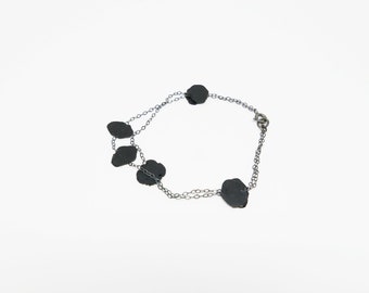 CONFETTI-black bracelet-plastic and silver