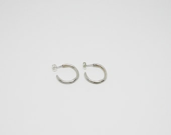 Mini hoop earrings in solid silver