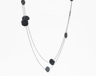 Evening necklace black confetti