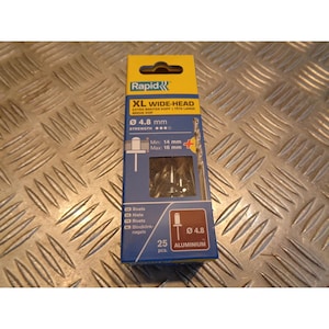 Rapid rivets xl diametre 4.8 x 20 mm aluminium 25 pcs