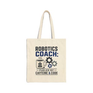 Coach en robotique alimenté par la caféine et le sac fourre-tout de code | Engrenages de café pour ingénieurs