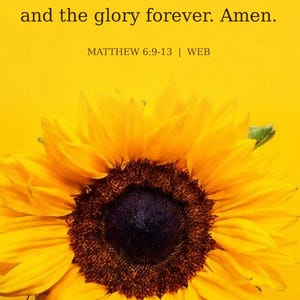 Sunflower Lord's Prayer Print, Christian Bible Verse Wall Art (A3 Digital Download)