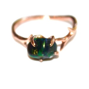 Black Opal Ring Raw Opal Ring Raw Opal Twig Ring Raw Stone Ring Red Fire Opal Jewelry Raw Black Opal Free Form Raw Opal Jewelry