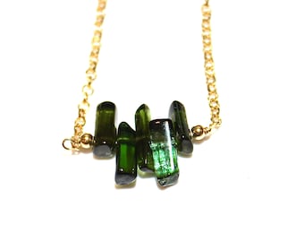 Green Tourmaline Necklace Aqua Tourmaline Everyday Necklace Tourmaline Crystal Necklace Afghani Tourmaline Jewelry Simple Jewelry FizzCandy
