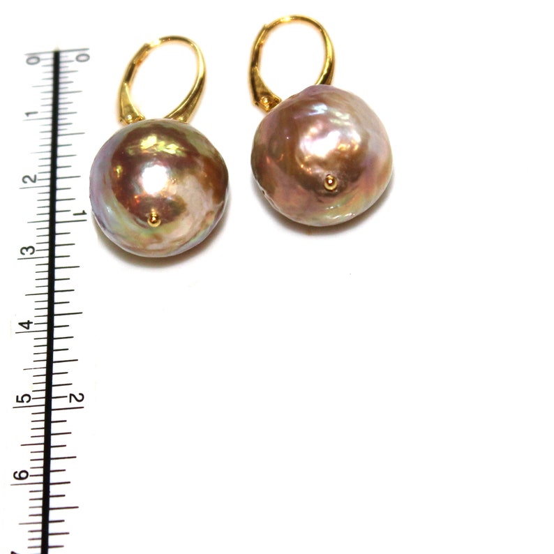 As Seen on Madam Secretary Baroque Pearl Earring Huge Pearl Jewelry Large Pearl Earring Baroque Pearl Yellow Gold Pearl Earrings image 2