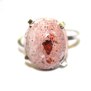 Mexican Fire Opal Ring Statement Ring Large Opal Jewelry Mexican Opal Chunky Ring Natural Opal Ring Artisan Jewelry Cantera Opal Ring Mexico
