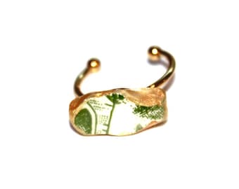 Pottery Ring, China Ring, Ceramic Ring, Sea Pottery, Gift for Her, Gold Ring, Bridesmaid, Metallic Ring, Gift for Her, Christmas Gift