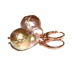 As Seen on Madam Secretary Baroque Pearl Earring Large Pearl Jewelry Large Pearl Earring Baroque Pearl Rose Gold Pearl Earrings image 7