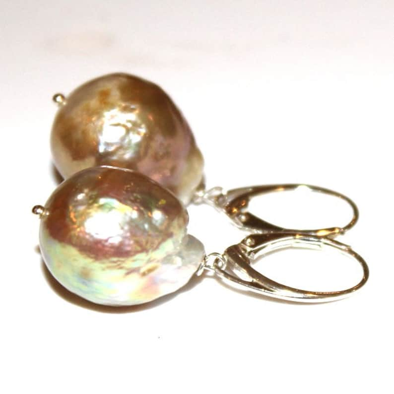 As Seen on Madam Secretary Baroque Pearl Earring Huge Pearl Jewelry Large Pearl Earring Baroque Pearl Silver Pearl Earrings image 7