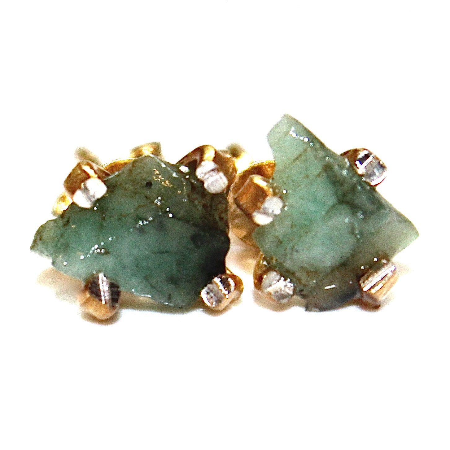 3 Pack Waterproof Emerald Look Stud Earrings Set main image 1