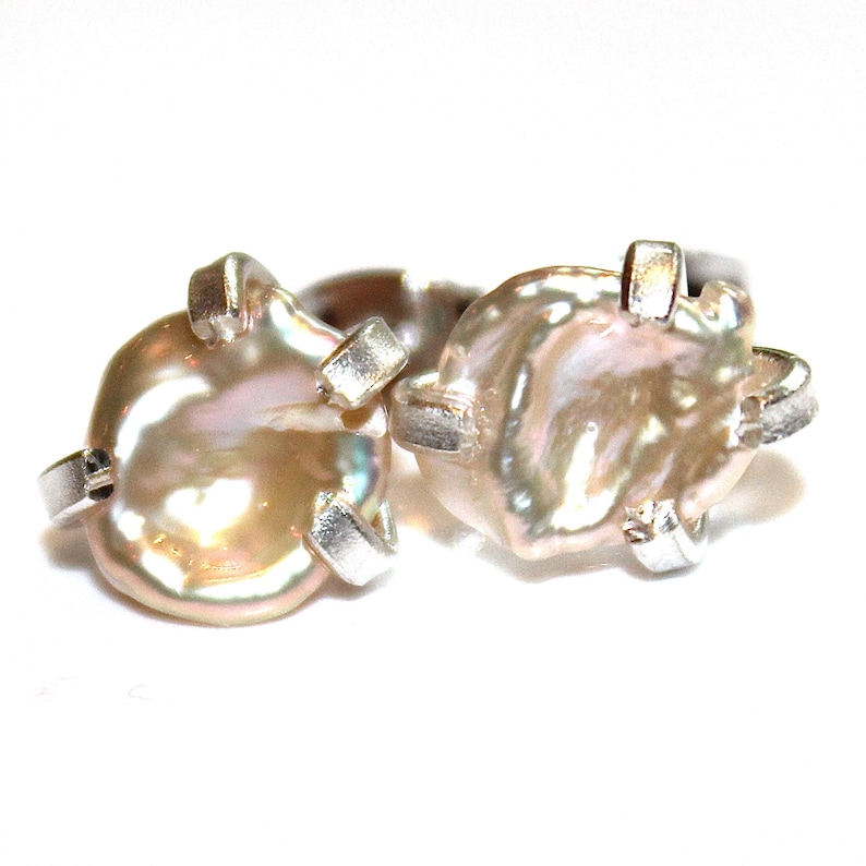 Keshi Pearl Earring Blush Earring Natural Pearl Stud Keshi Etsy