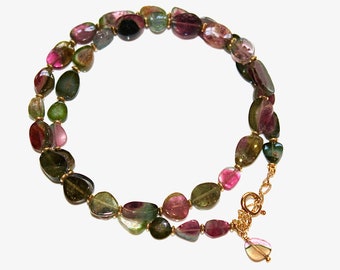 Watermelon Tourmaline Necklace Watermelon Slice Rainbow Necklace Tourmaline Jewelry Bright Necklace Tourmaline Jewelry Fizz Candy