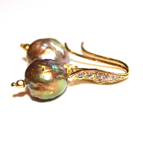 Small Baroque shops Pearl Earring Pearl Wedding Earring Gold Pearls Bridesmaid Iridescent Pearl Baroque Pearl Earring Small Pearl Earring Baroque