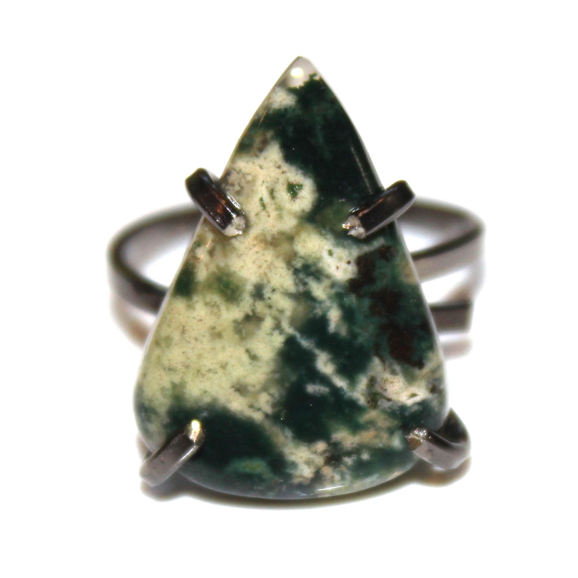 Blood Stone Ring Green Ring Fossil Ring Blood Stone Jewelry Silver ...