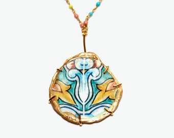 Collana di conchiglie di ostriche, collana decoupage, collana sirena, collana estiva, regali da damigella d'onore, regalo per lei