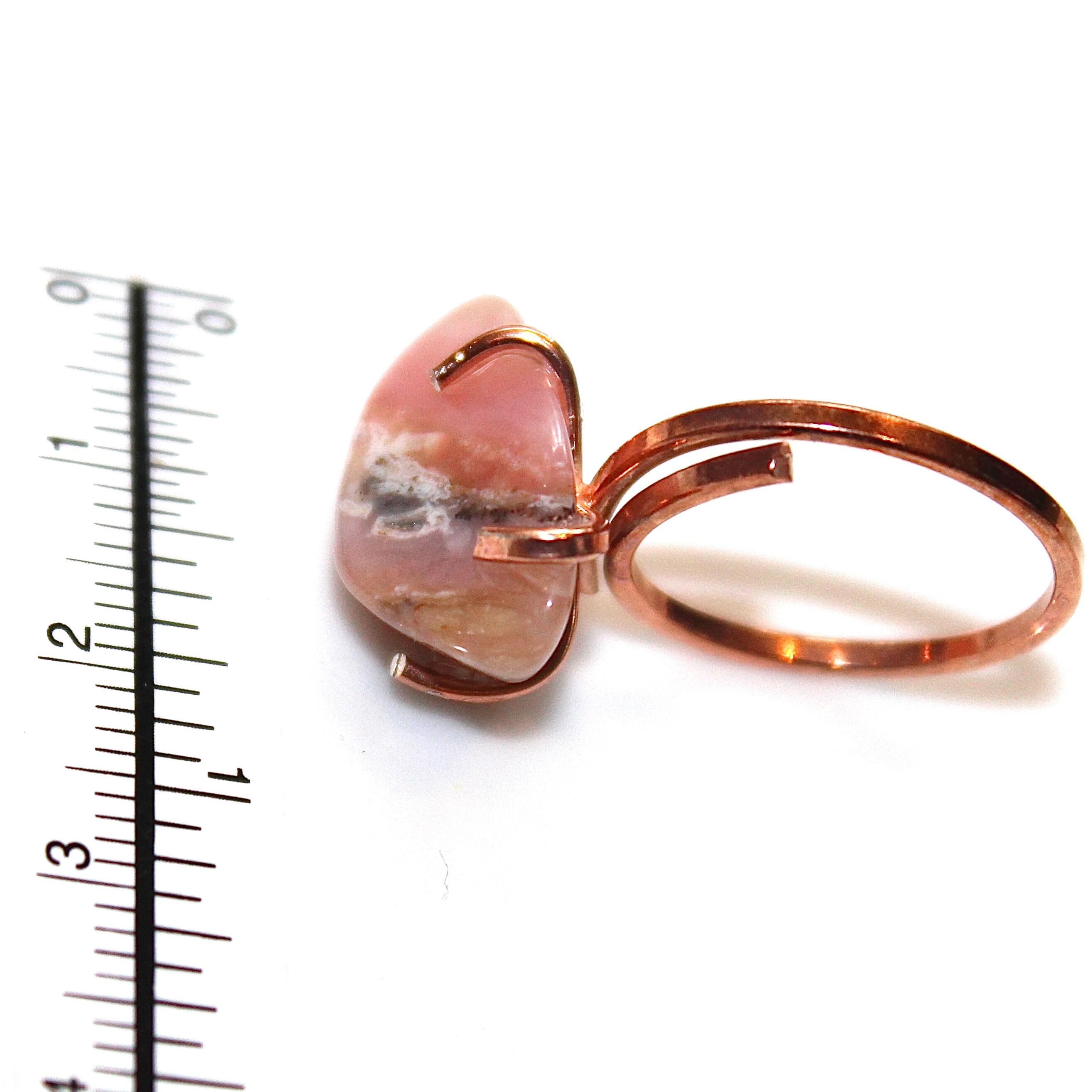 Natural Pink Peruvian Opal Ring Pink Opal Ring Rose Gold Ring ...