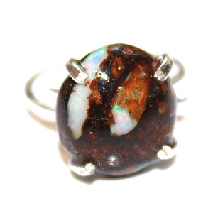 Medium Koroit Boulder Opal Ring Australian Opal Ring