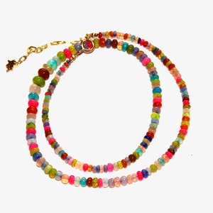 Bright Opal Necklace in Yellow Gold Gifts for Her