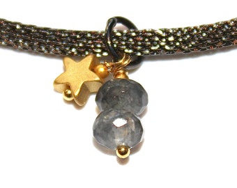 As Seen On Charmed Mesh Necklace Mixed Metal Necklace Quartz Jewelry Gold Star Necklace As Seen On TV Melonie Diaz Teen Necklace