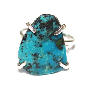 Arizona Turquoise Ring Raw Stone Adjustable Ring Natural Stone Ring Slab Ring Turquoise Chunky Ring Turquoise Large Ring Aqua