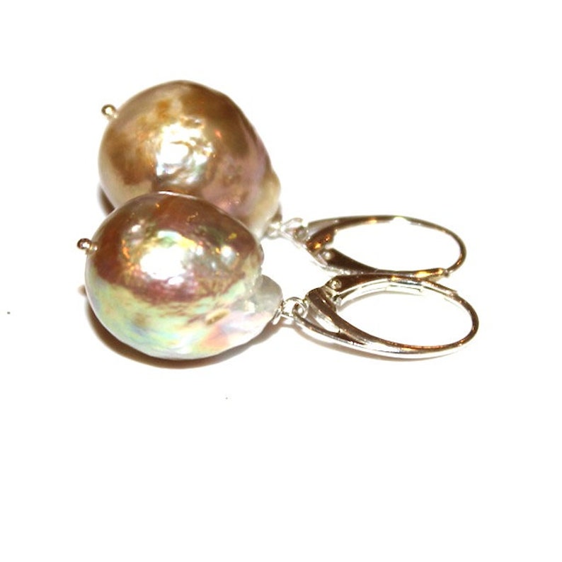 As Seen on Madam Secretary Baroque Pearl Earring Huge Pearl Jewelry Large Pearl Earring Baroque Pearl Silver Pearl Earrings image 4