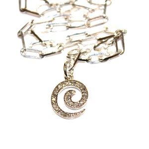 Diamond Swirl Necklace Diamond Necklace Paperclip Necklace Diamond Necklace Diamond Pendant Silver Necklace Diamond Jewelry FizzCandy Pave
