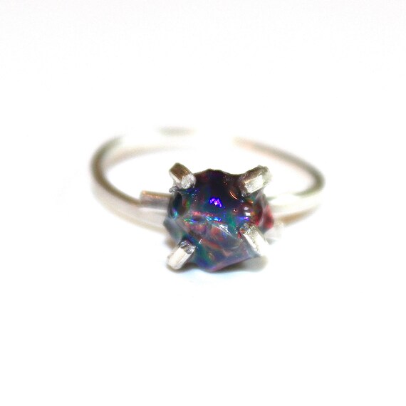 raw black opal stone