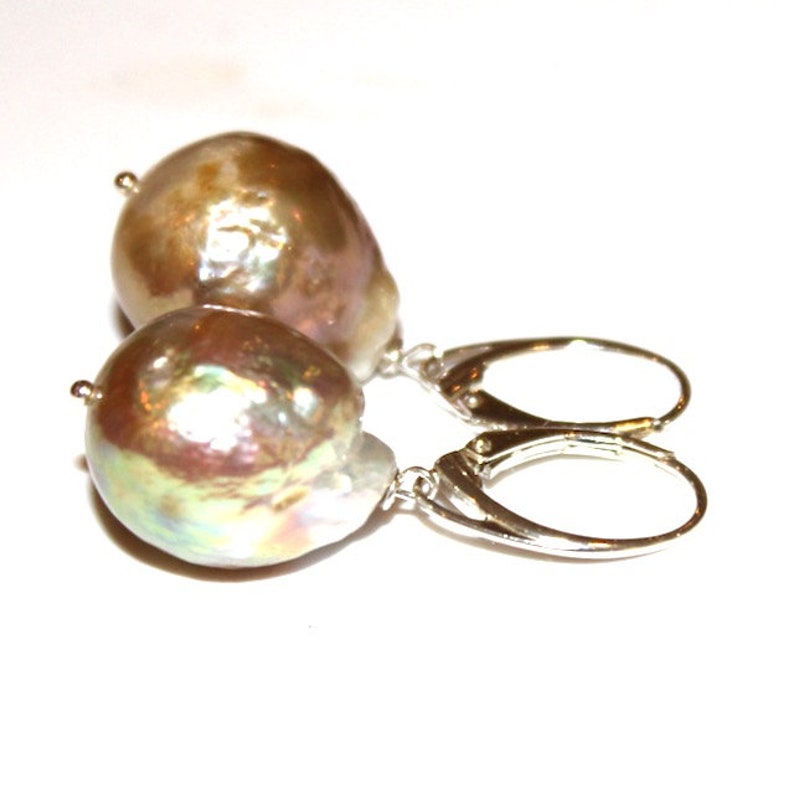 As Seen on Madam Secretary Baroque Pearl Earring Huge Pearl Jewelry Large Pearl Earring Baroque Pearl Silver Pearl Earrings image 8