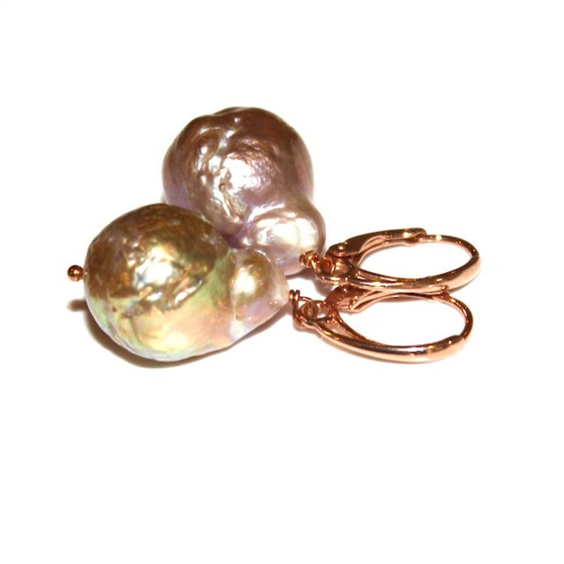 As Seen on Madam Secretary Baroque Pearl Earring Large Pearl Jewelry Large Pearl Earring Baroque Pearl Rose Gold Pearl Earrings image 3