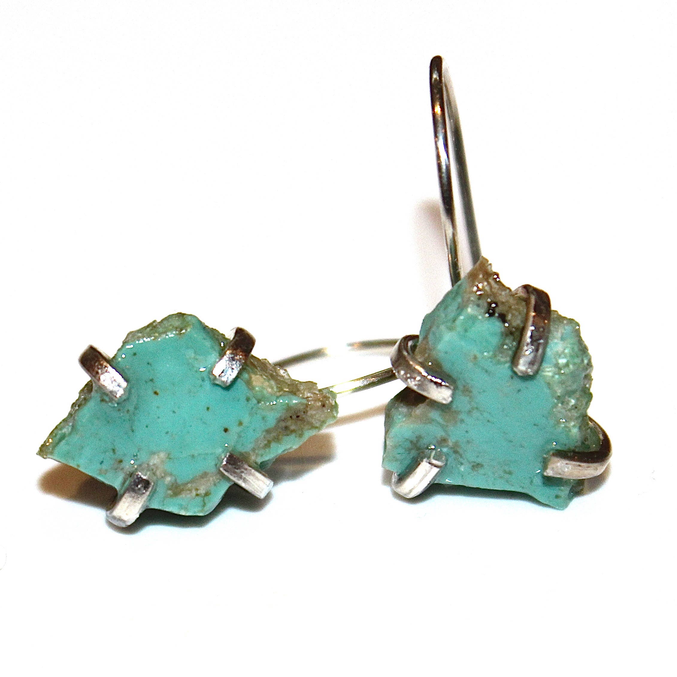 •LUZ• turquoise slab + gold earrings