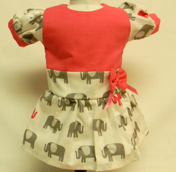 Elephant Print Dress For 18 Inch Dolls Like The American Girl Etsy