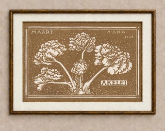 Neutral Botanical Wall Art Print, Minimalist Printable Artwork, Digital Download, Instant Download, Modern Organic Home Decor