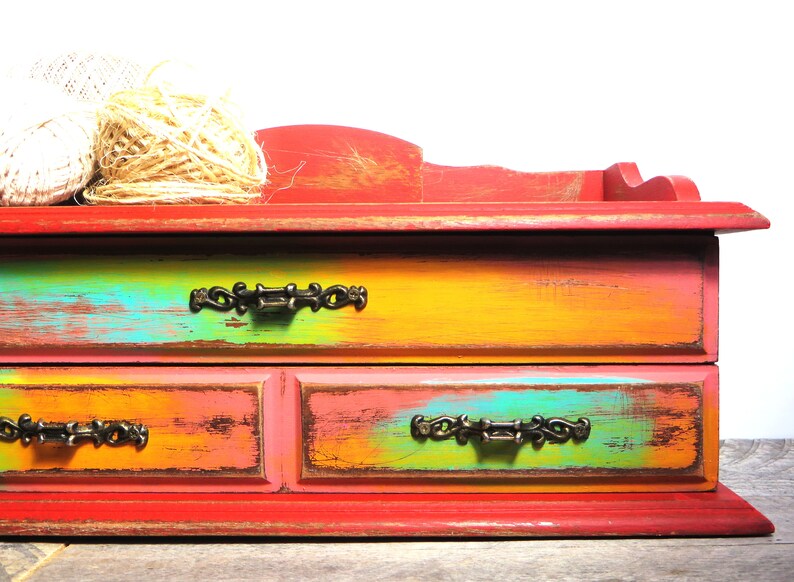 Bright Funky Jewelry Box Multi Colored Vintage Modern Etsy