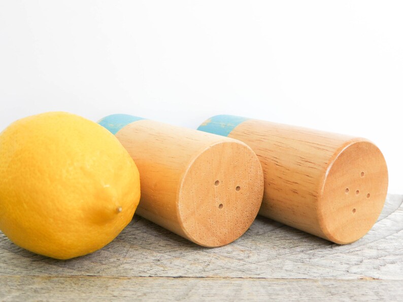 Aqua Salt and Pepper Shakers Modern Bright Kitchen Decor