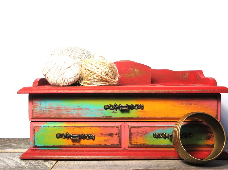 Bright Funky Jewelry Box Multi Colored Vintage Modern Etsy