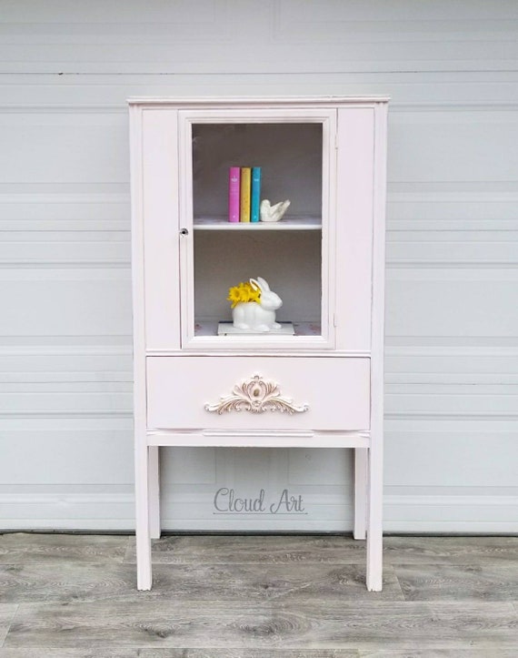 Baby Girl Pale Pink Floral Vintage Nursery Furniture Hutch Etsy