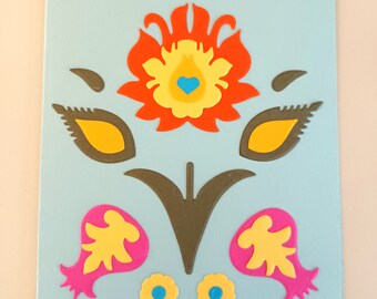 Folk Art, Greeting Card, Thank You Card, Polish Folk Art, Birthday, Get Well, Flowers, Retirement, Wedding