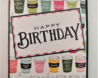 Coffee, Birthday, Gift Card, Gift for a Man, Card for a Man, Handmade, Unique, Teacher, Coffee Card