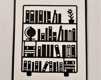 Bibliotecario, Cumpleaños, Jubilación, Libros, Estantería, Mejores Deseos, Amante de los Libros, Dewey Decimal, Lector, Felicitaciones, blanco sobre negro