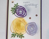 Unique Happy Birthday, Birthday Wishes, Circles, Purple, Friends, Feminine Birthday, Handmade, One of a Kind, Yellow, Pretty, One of a Kind