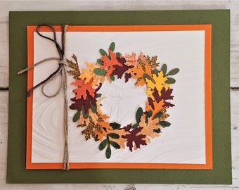 Thanksgiving, Fall, Blank, Handmade Card, Holiday, Man, Woman, Masculine, Note Card, Unique