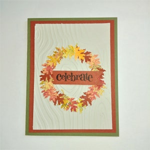 Celebrate, Birthday, Fall, Masculine, Retirement, New Job, Graduation, Handmade, Unique, Congratulations, Leaves