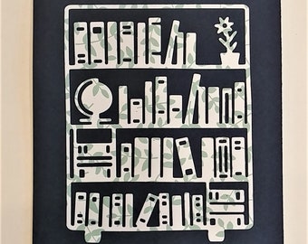 Librarian, Books, Bookshelf, Birthday, Retirement,Best Wishes, Book Lover, Dewey Decimal, Reader, Congratulations, Blue green pattern